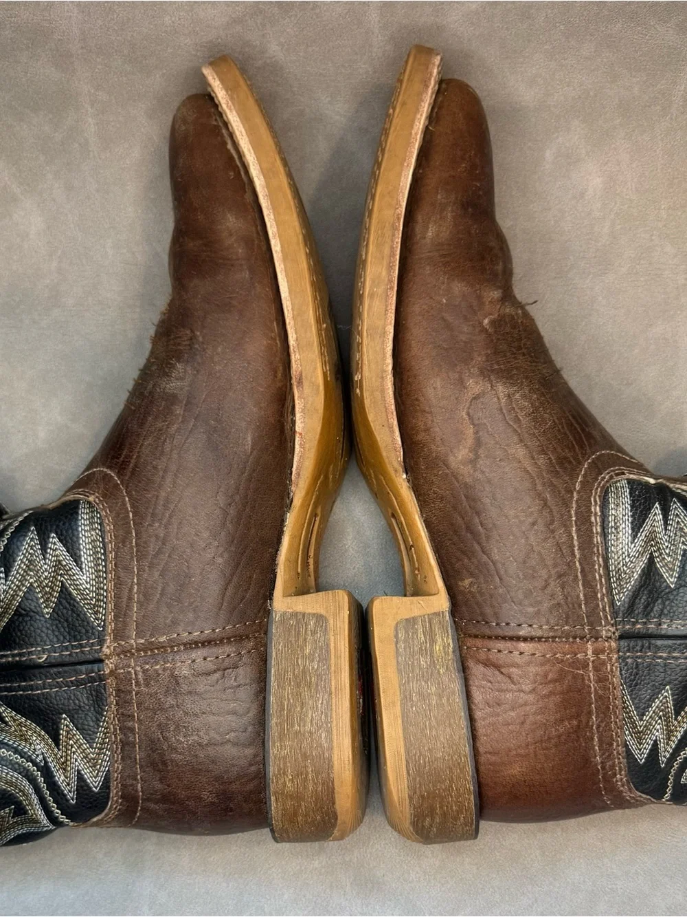 Durango Rebel Pro Western Cowboy Boots Brown Black Men’s 9M Square Toe DDB0292